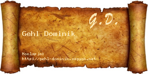 Gehl Dominik névjegykártya